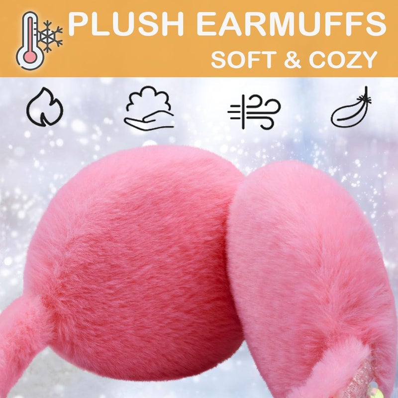 FYBW Ear Muffs Gloves Set for Kids, Winter Adjustable Sequins Warm Earmuffs for Kids Outdoor Cold Weather - Image 4